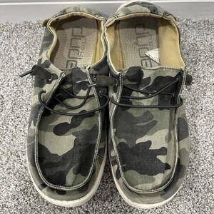 Hey Dude Wendy Women's Size 10 Camo‎ Print Slip On Comfort Shoes Loafers Green